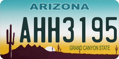 AZ license plate AHH3195