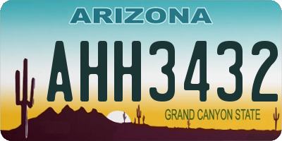 AZ license plate AHH3432