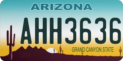 AZ license plate AHH3636