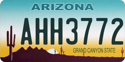AZ license plate AHH3772