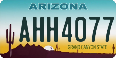 AZ license plate AHH4077