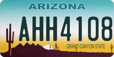AZ license plate AHH4108