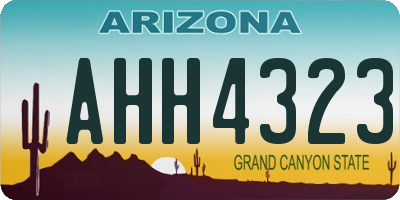 AZ license plate AHH4323