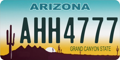 AZ license plate AHH4777