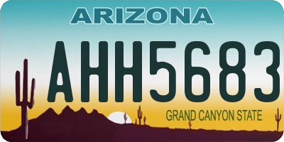 AZ license plate AHH5683
