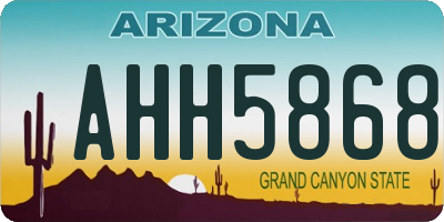 AZ license plate AHH5868