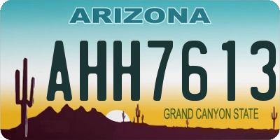 AZ license plate AHH7613