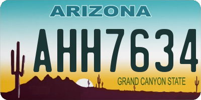 AZ license plate AHH7634