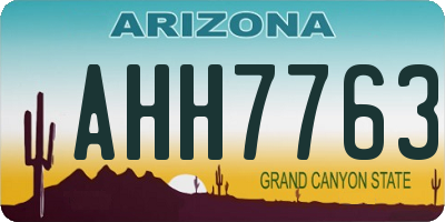 AZ license plate AHH7763