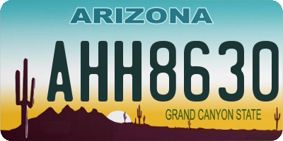 AZ license plate AHH8630