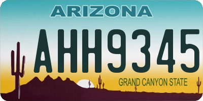 AZ license plate AHH9345
