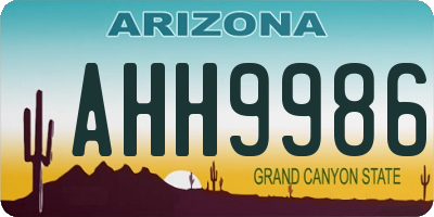 AZ license plate AHH9986