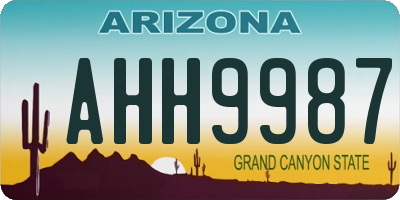 AZ license plate AHH9987