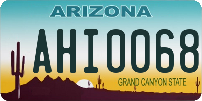 AZ license plate AHI0068