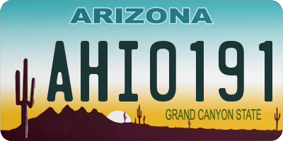 AZ license plate AHI0191