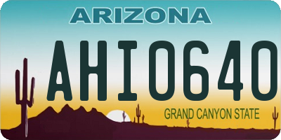 AZ license plate AHI0640