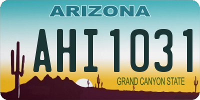 AZ license plate AHI1031