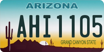 AZ license plate AHI1105