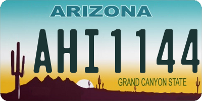 AZ license plate AHI1144