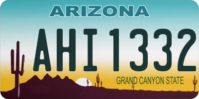 AZ license plate AHI1332