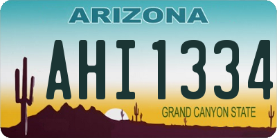 AZ license plate AHI1334