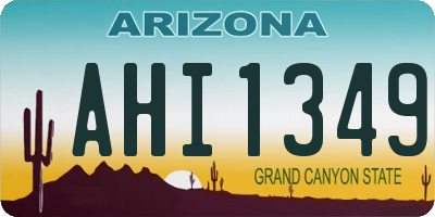 AZ license plate AHI1349