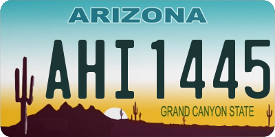 AZ license plate AHI1445