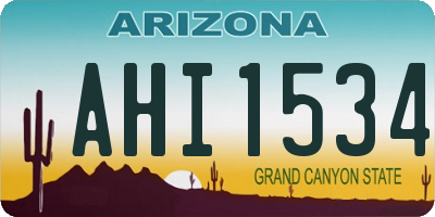 AZ license plate AHI1534