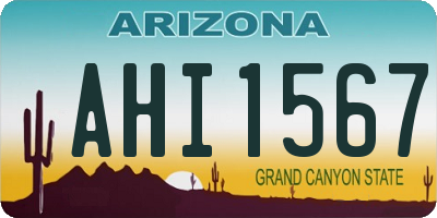 AZ license plate AHI1567