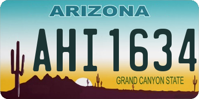 AZ license plate AHI1634