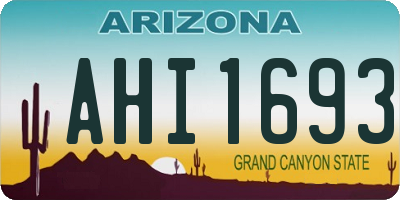 AZ license plate AHI1693