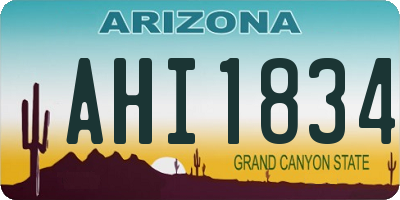 AZ license plate AHI1834