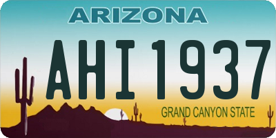 AZ license plate AHI1937