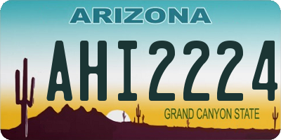 AZ license plate AHI2224