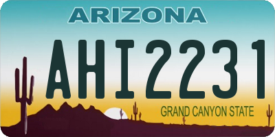 AZ license plate AHI2231