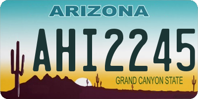 AZ license plate AHI2245