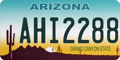 AZ license plate AHI2288
