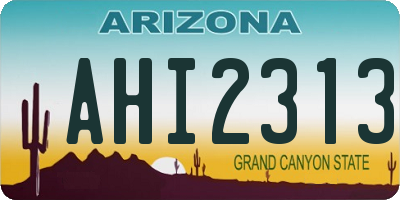AZ license plate AHI2313