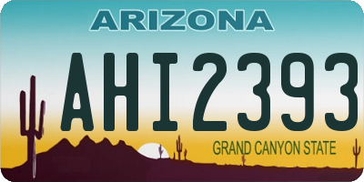 AZ license plate AHI2393