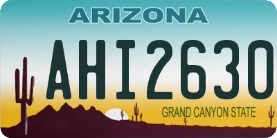 AZ license plate AHI2630
