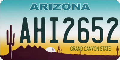 AZ license plate AHI2652