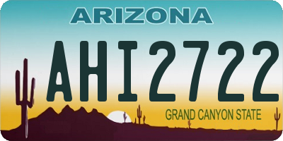 AZ license plate AHI2722