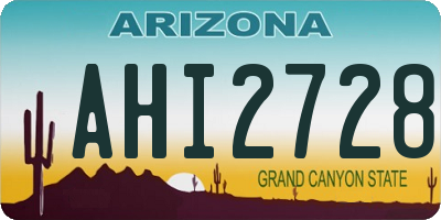 AZ license plate AHI2728