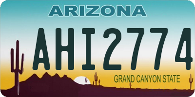 AZ license plate AHI2774