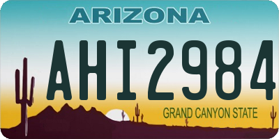 AZ license plate AHI2984