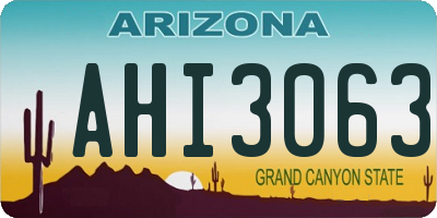AZ license plate AHI3063