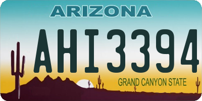 AZ license plate AHI3394