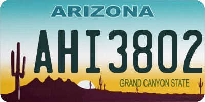 AZ license plate AHI3802