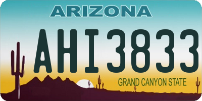 AZ license plate AHI3833