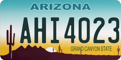 AZ license plate AHI4023